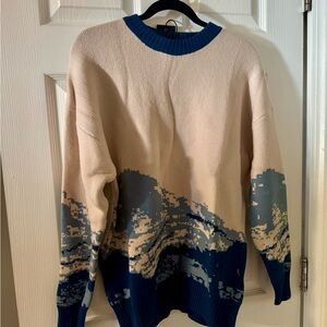 Blue and Cream Sweater